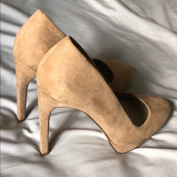 Almond Toe Suede Heels - Picture 2 of 7